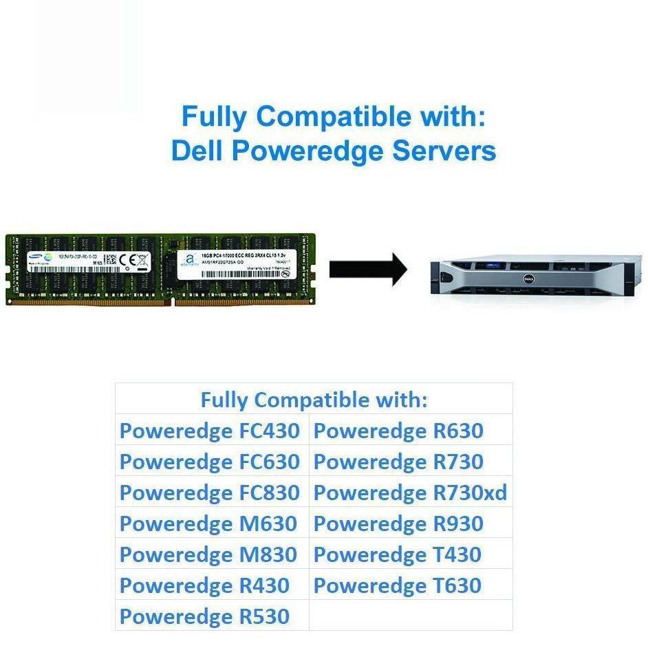 16GB (1x16GB) Server Memory Upgrade Compatible for Dell Poweredge, Dell Precision &amp; HP Proliant Servers DDR4 2133MHz PC4-17000 ECC Registered Chip 2Rx4 CL15 1.2V DRAM RAM-FoxTI