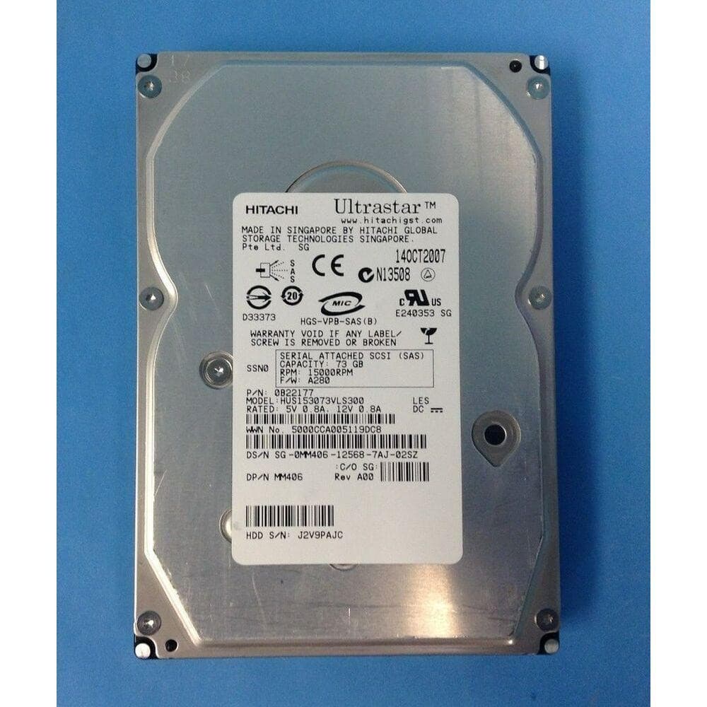 Dell MM406 73GB SAS 15K 3GBPS 3.5" HUS153073VLS300 0B22177 PE1950, 2950, 2900 5711045181863-FoxTI