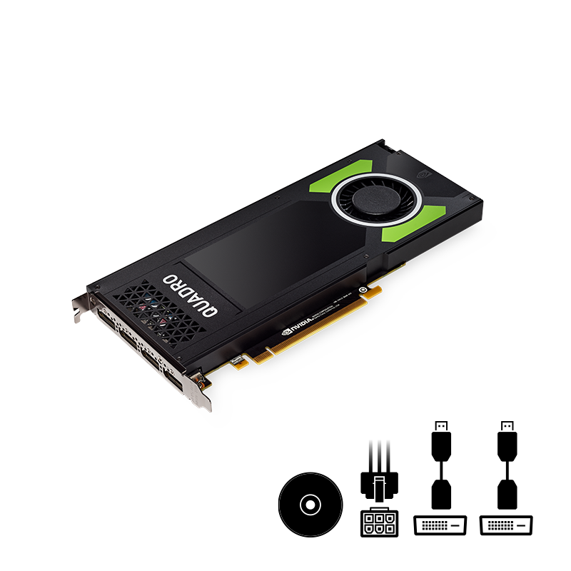 PNY Technologies Nvidia Quadro P4000 - The World's Most Powerful Single Slot Professional Graphics Card (VCQP4000-BLK) Placa