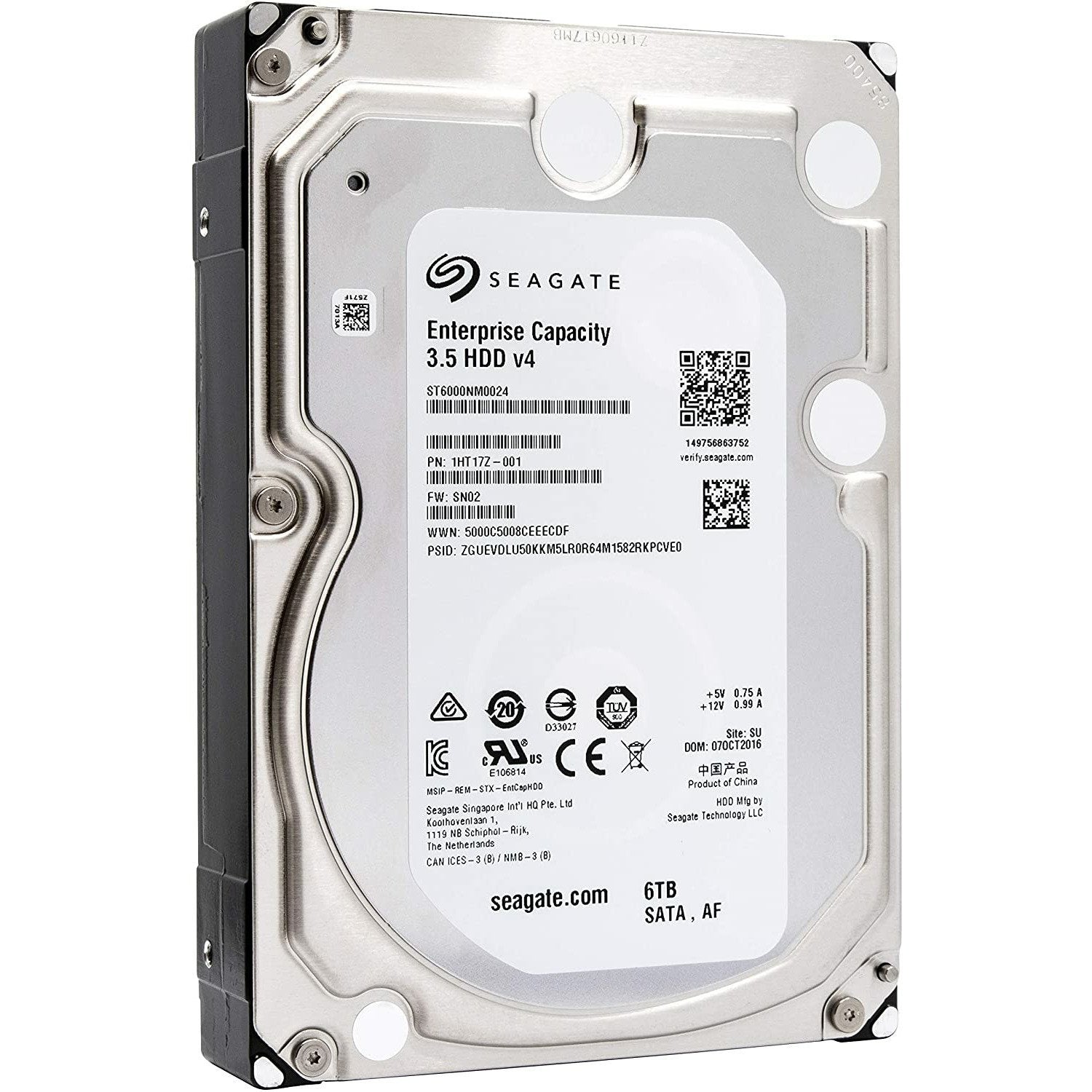 Seagate Enterprise Capacity 3.5 HDD 6TB 7200 RPM 512e SATA 6Gb/s 128MB-Cache 3.5-Inch Hard Disk Drive - ST6000NM0024 - MFerraz Tecnologia