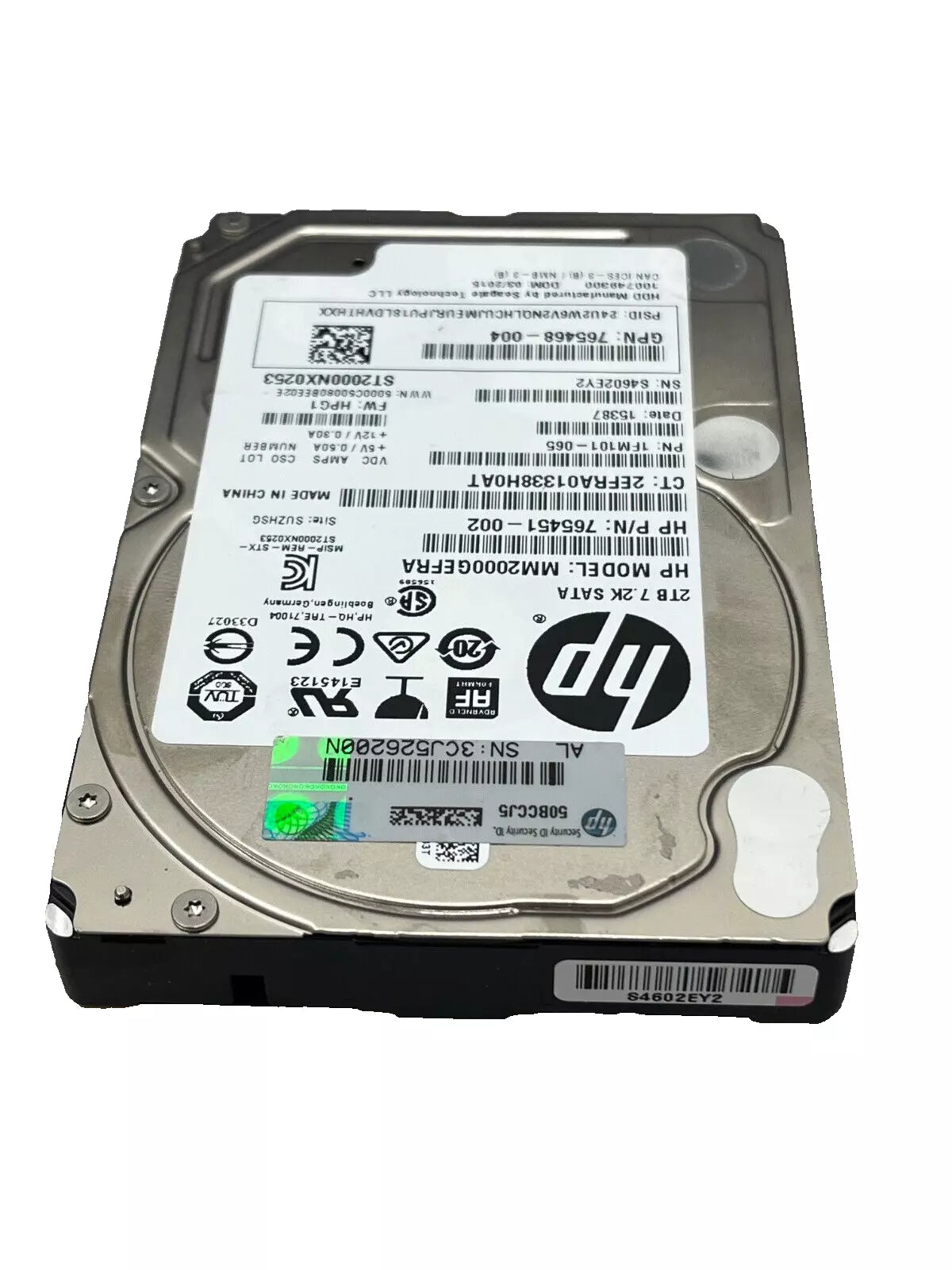 HP 2TB SATA HDD 2.5" 6G, 7.2K DRIVE 765468-004 MM2000GEFRA 765451-002