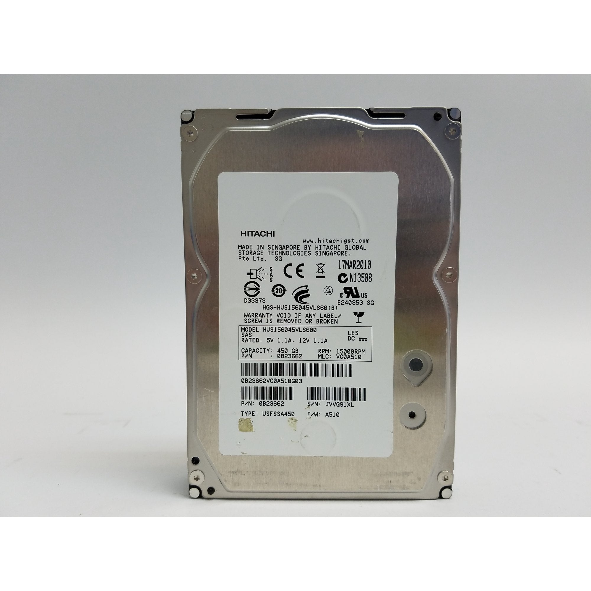 Hitachi 450GB HUS156045VLS60 3.5" SAS 6Gb/s 15K Hard Drive HDD - AloTechInfoUSA