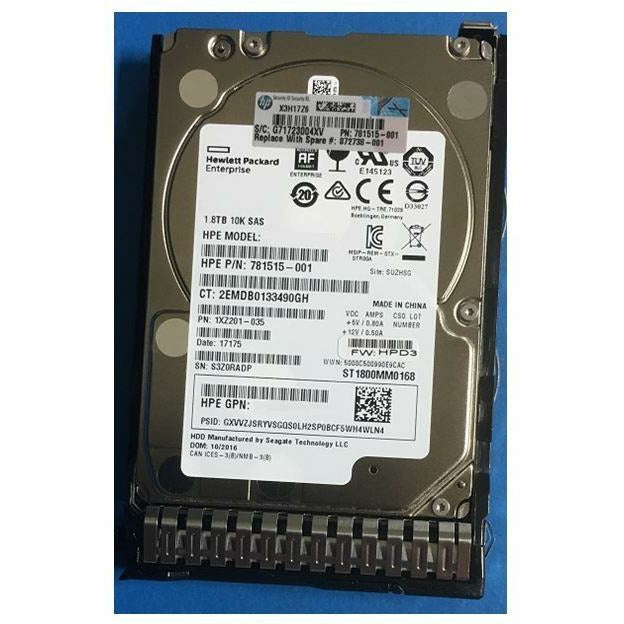 HPE EG001800JWFUU 1.8 TB Hot-swap HDD - 2.5" - Enterprise - SAS 12Gb/s - 10,000 rpm - HPE SmartDrive - MFerraz Tecnologia