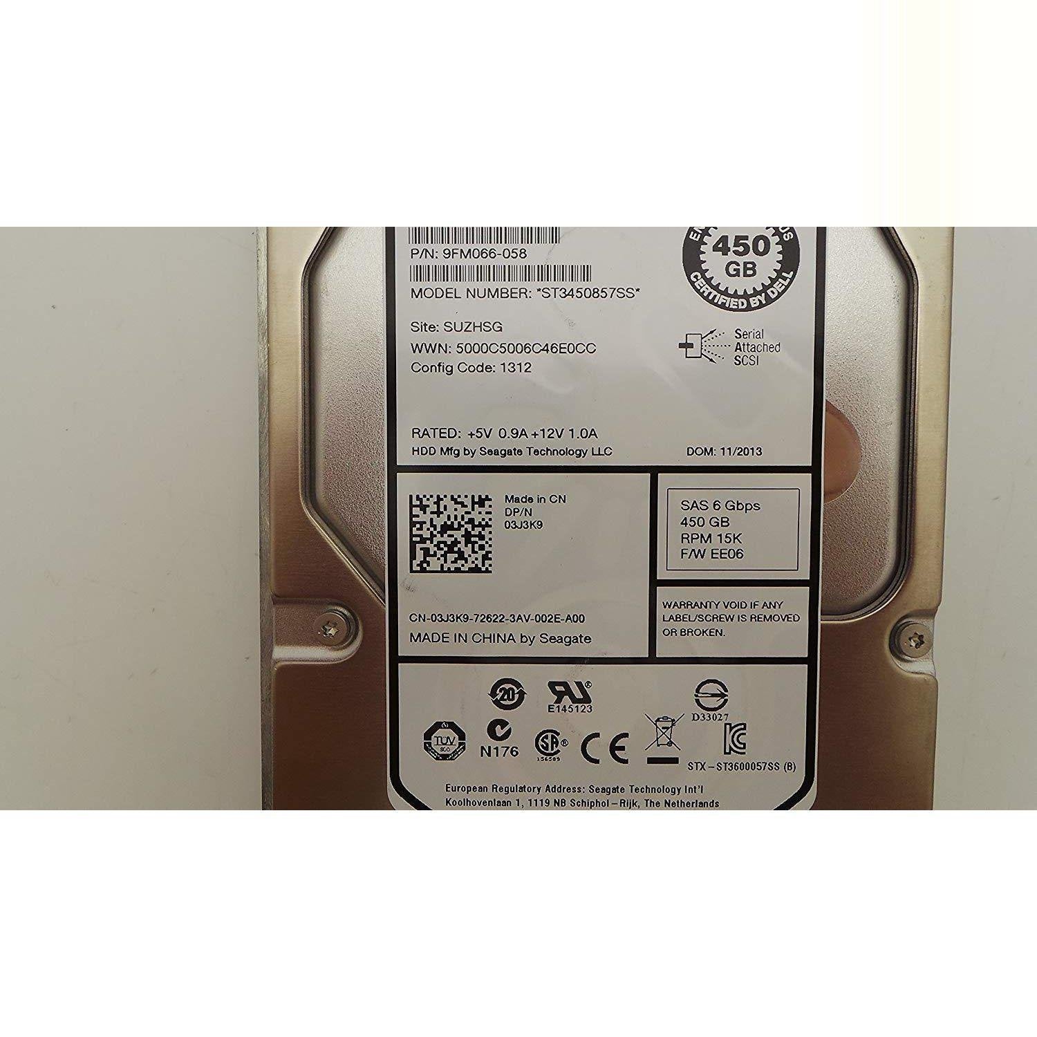 3J3K9 - DELL 3J3K9 3J3K9 DELL 450GB 15K 6G LFF SAS HARD DRIVE-FoxTI