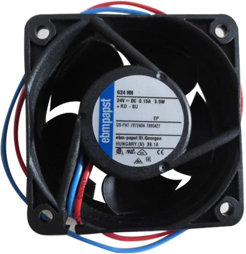 Ebmpapst 624HH Axial Fan, Square, 24V, DC, 2-3/8" Square - AloTechInfoUSA