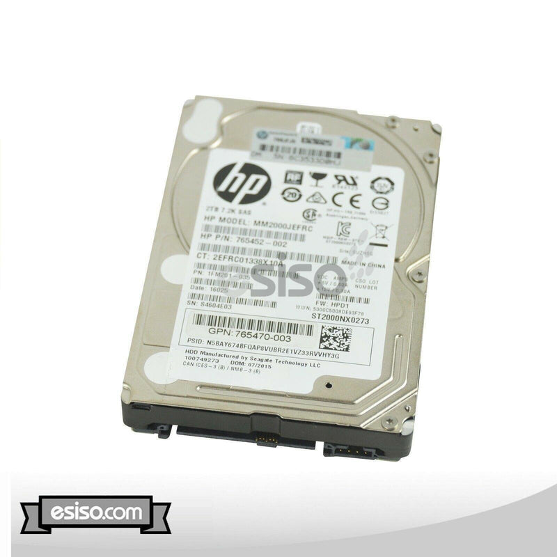 765452-002 MM2000JEFRC HP 2TB 12G 7.2K SFF 2.5'' SAS HDD HARD DRIVE-FoxTI