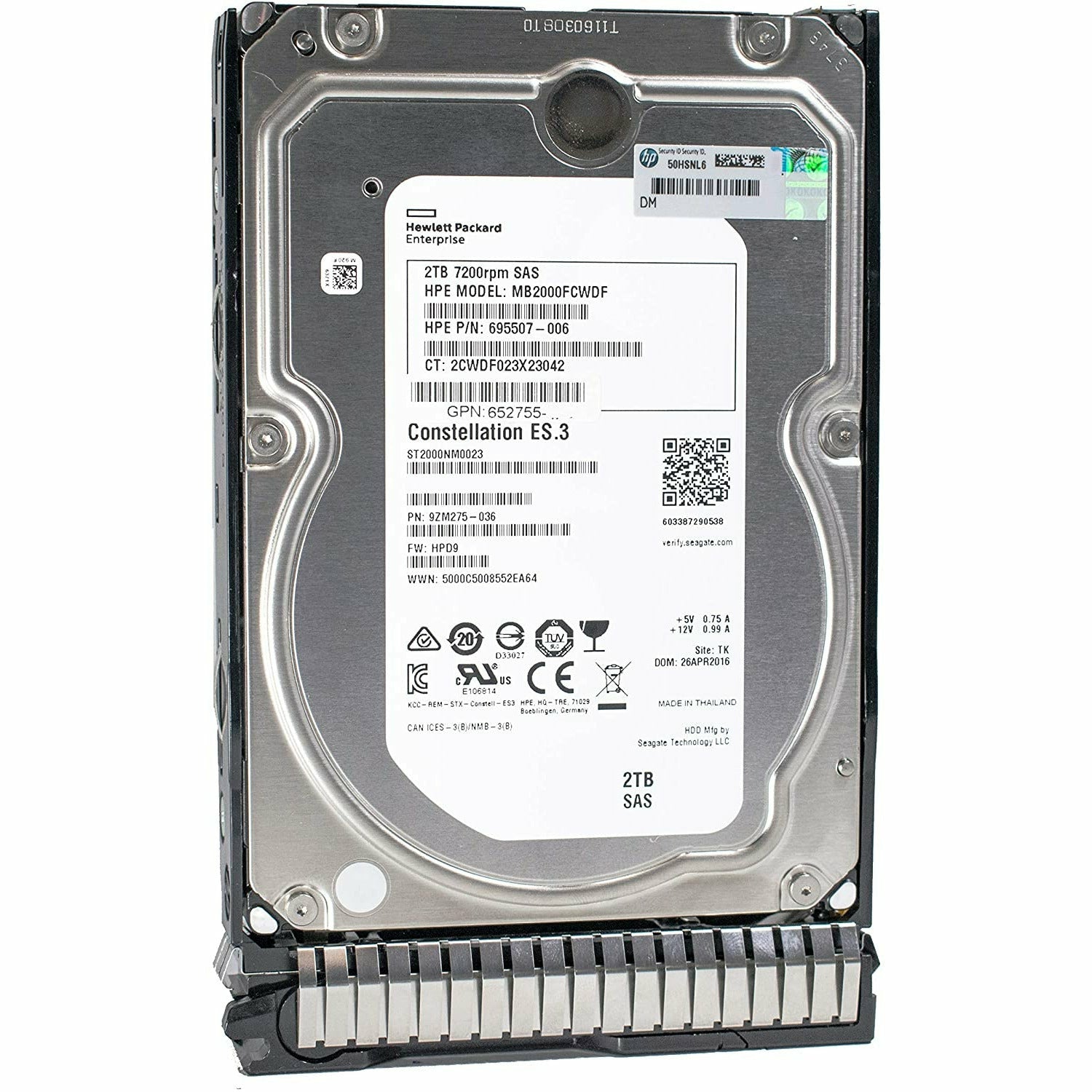 HP Gen 8 | 652757-B21 | 2TB 7.2K RPM SAS 6Gb/s | 3.5" LFF | SC MidLine | Enterprise Hard Disk Drive HDD disco - MFerraz Tecnologia