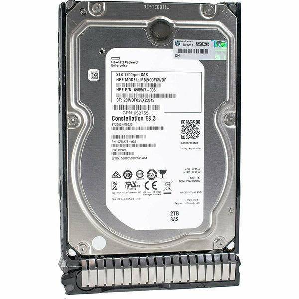 HP Gen 8 | 652757-B21 | 2TB 7.2K RPM SAS 6Gb/s | 3.5" LFF | SC MidLine | Enterprise Hard Disk Drive HDD disco - MFerraz Tecnologia