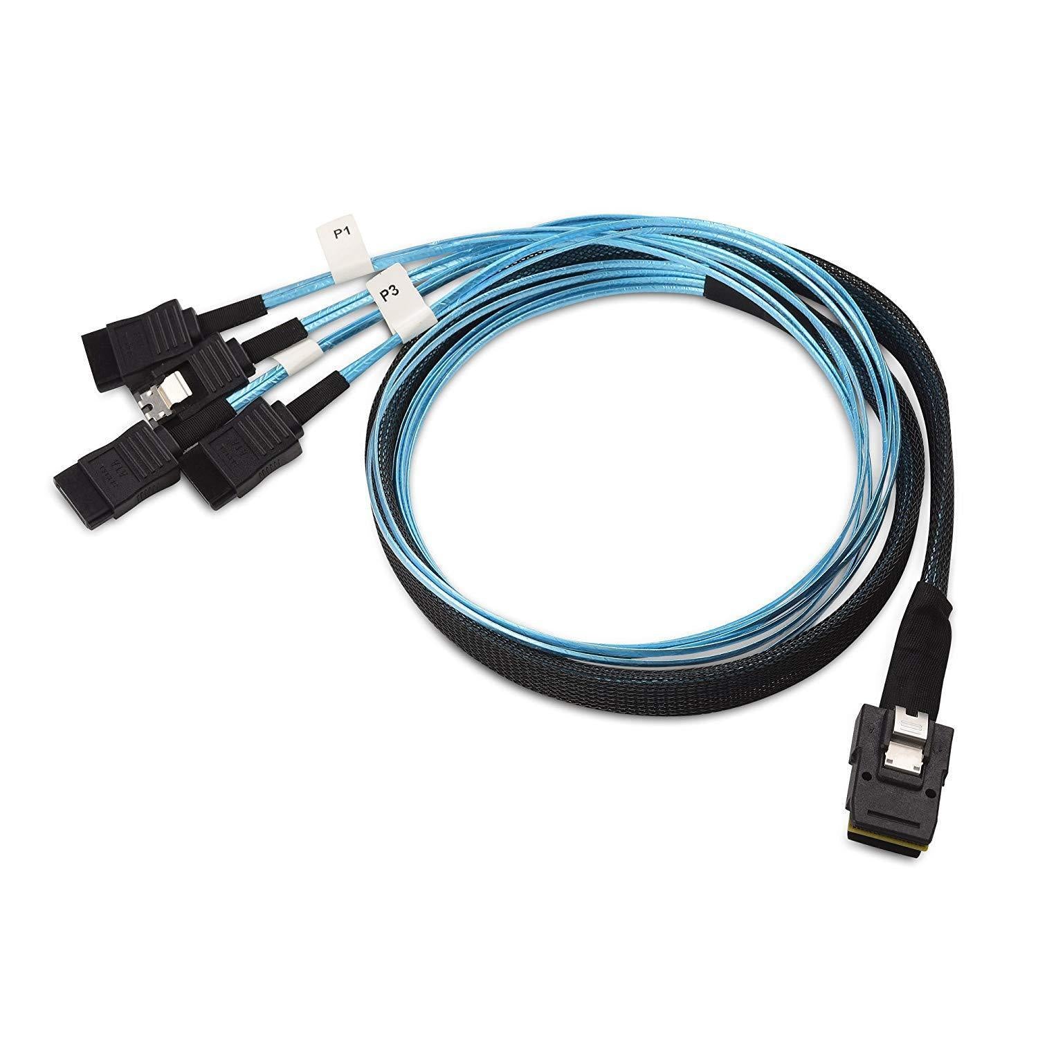 Cabo Internal Mini SAS to SATA Cable (SFF-8087 to SATA Forward Breakout) 3.3 Feet-FoxTI