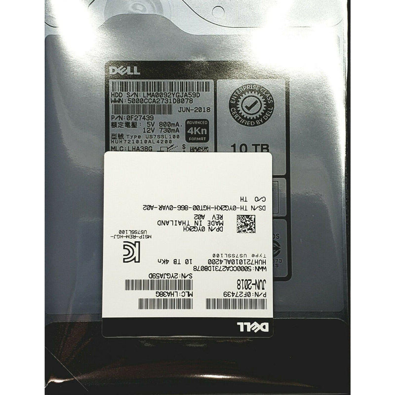 Dell 10TB SAS 12GB/s 3.5" HDD YG2KH T430 T630 R730 R730xd MD1400 R740 R740xd-FoxTI