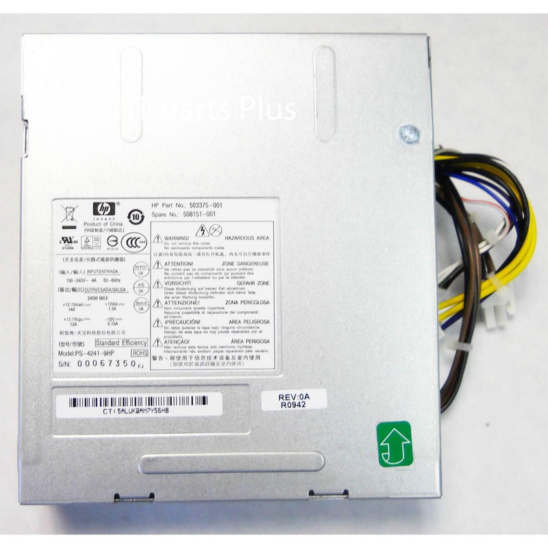 Fonte para HP Power Supply 503375-001 240W Pro 6000 6005 6200 Elite 8000 8100 8200 SFF 762301194559-FoxTI