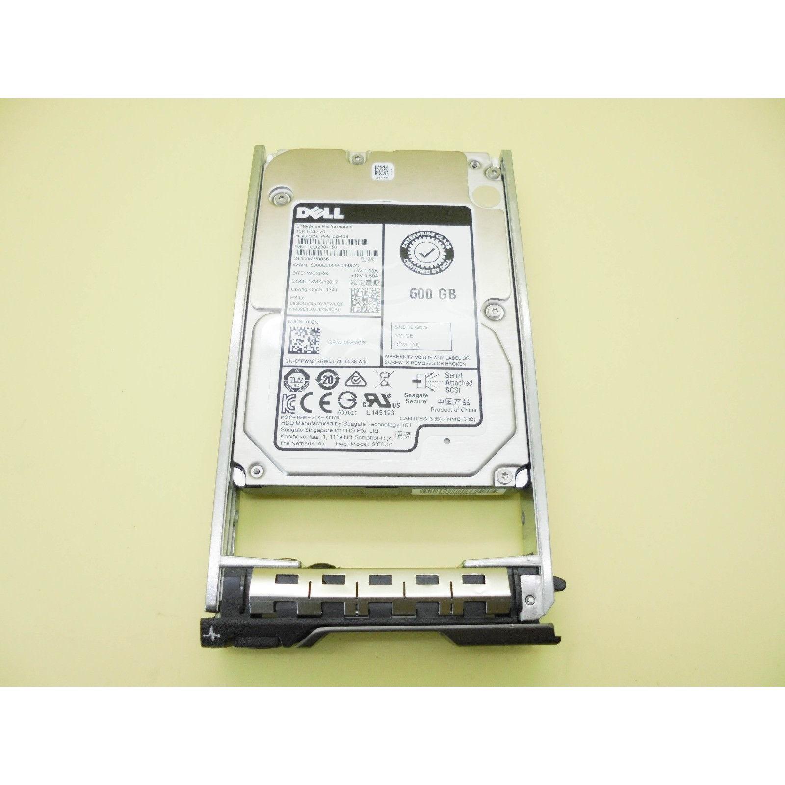 FPW68 0FPW68 DELL 600GB 15K SAS 2.5" 12Gb/s HDD W/TRAY ST600MP0036-FoxTI