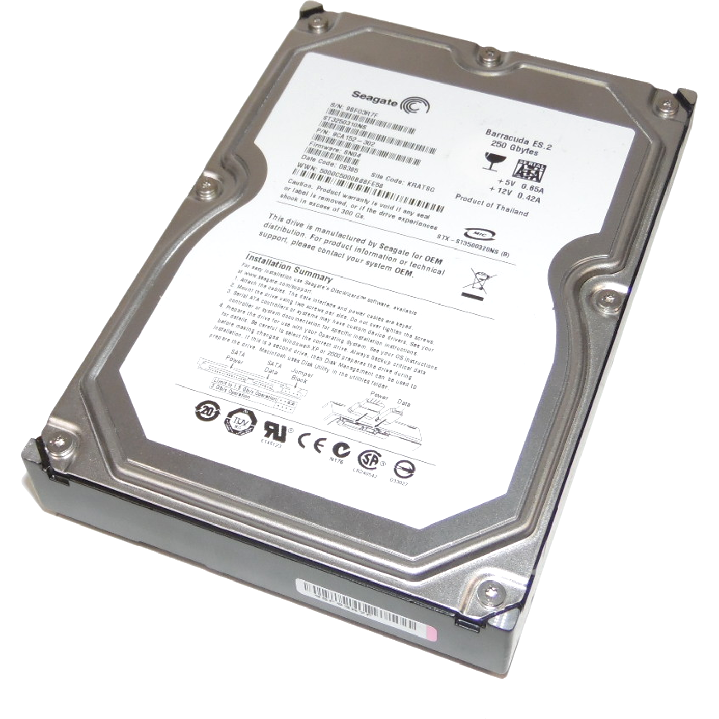 HD 250GB SATA 7.2k RPM 3.5" SP 3G para Gaveta SATA ST3250310NS-FoxTI