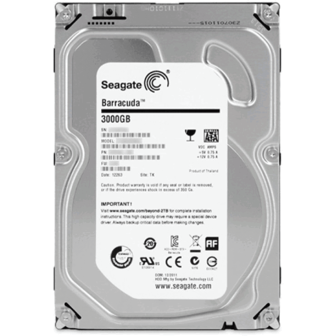 HD 3TB SATA 7.2k RPM 3.5" 6G ST3000DM001, 1CH166-575-FoxTI