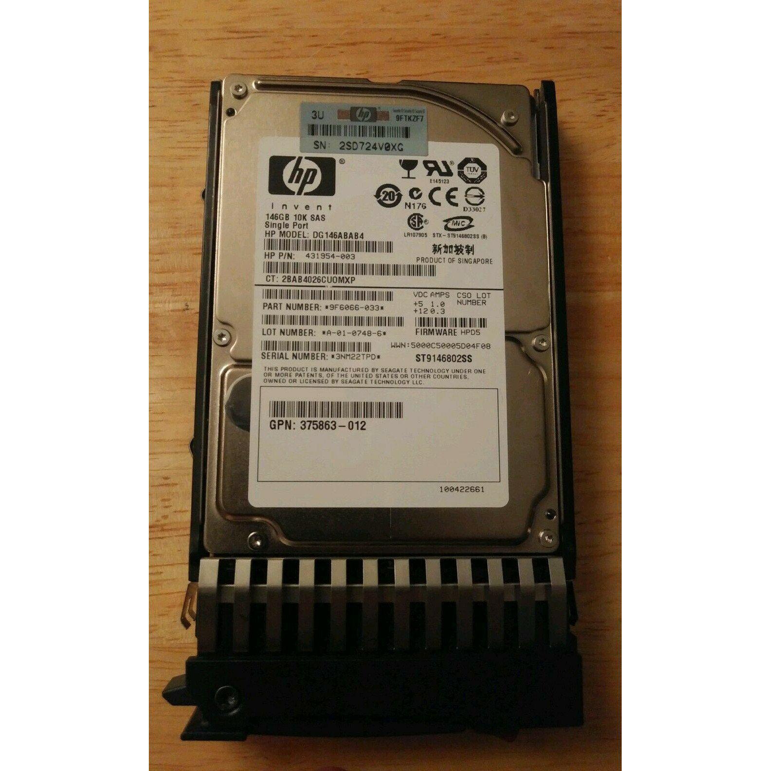 HP 146GB 2.5″ 10K SAS HDD 431954-003 418399-001 432320-001 430165-003 SERVER HDD 102645800738-FoxTI