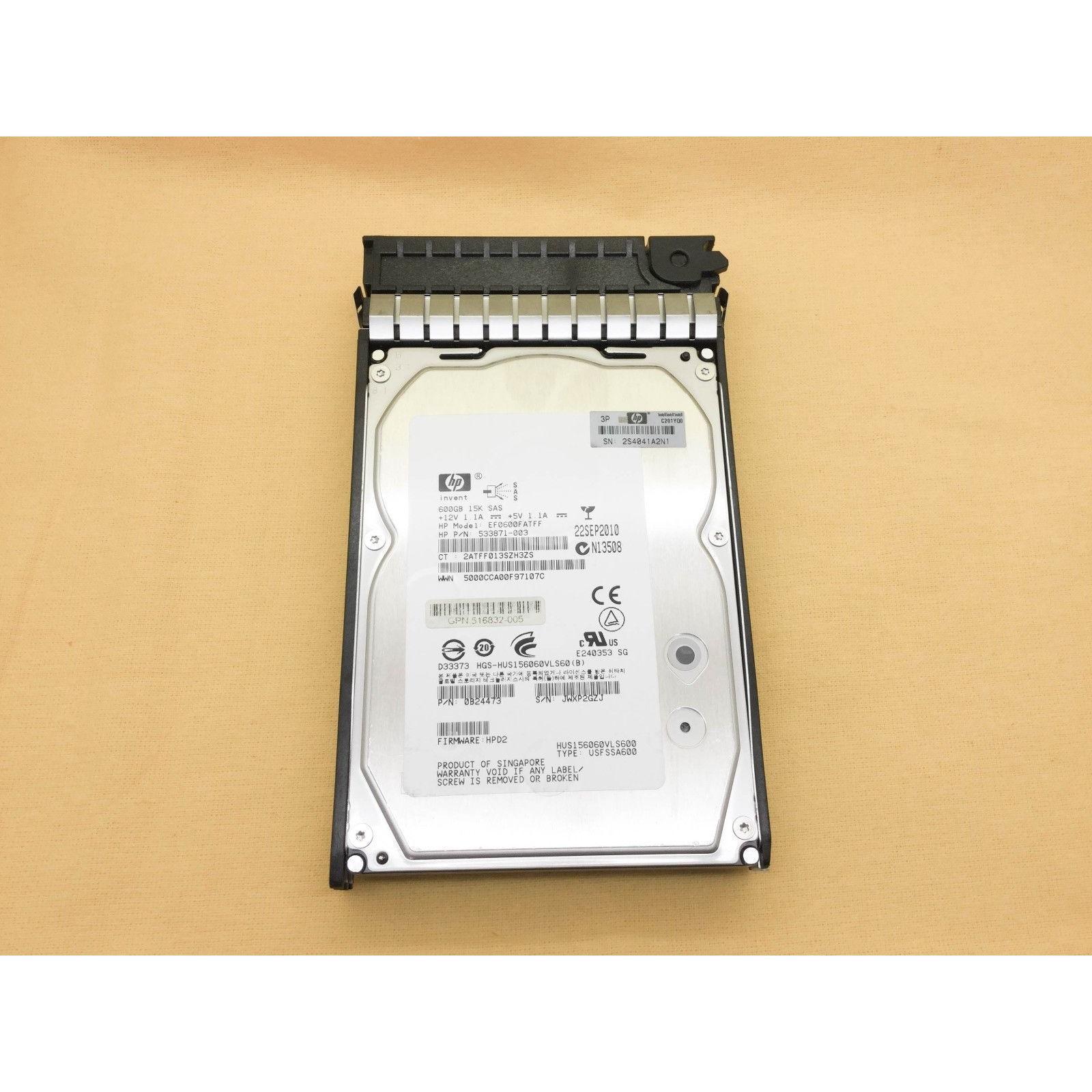 HP 516828-B21 600GB 15K 6G DP RPM SAS 3.5 Hard Drive HDD 517354-001 884420695721-FoxTI