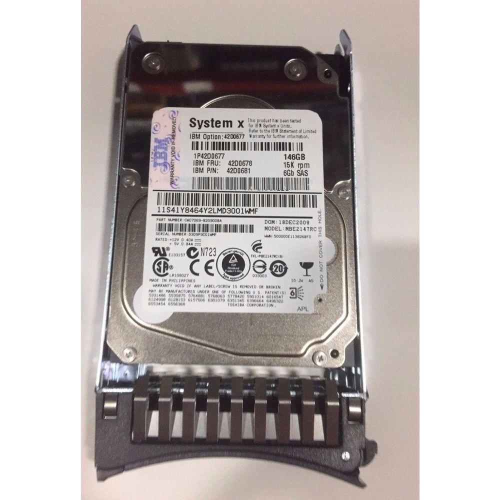 IBM 42D0678 146GB 15K 6GBPS SAS 2.5" SFF HS 42D0677 WITH TRAY IBM-FoxTI