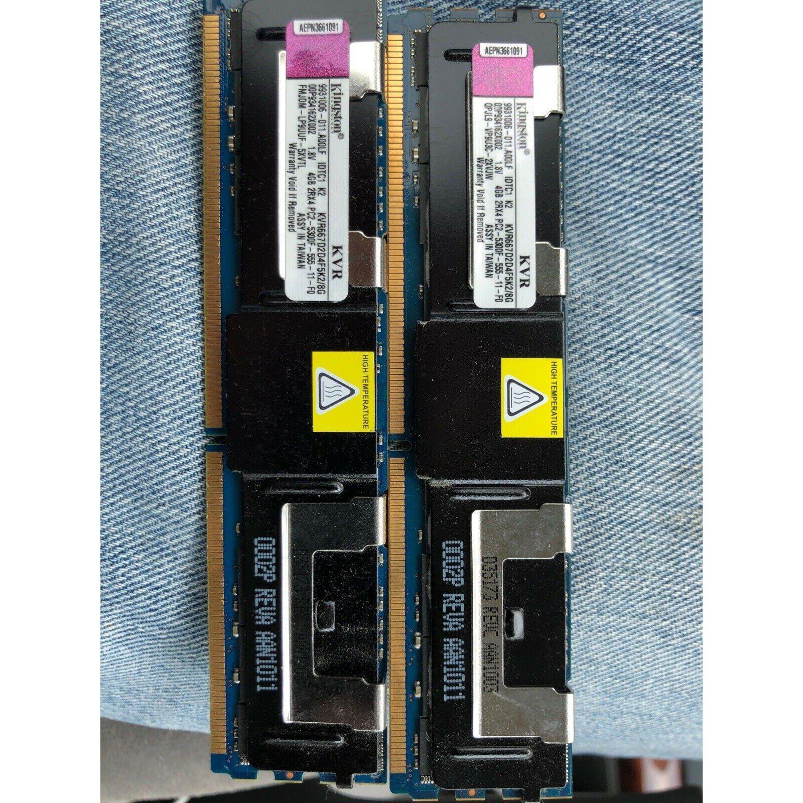 Kingston KVR667D2D4F5K2/8G 8GB Kit (4GBx2) PC2-5300 667MHZ CL5 740617106763-FoxTI