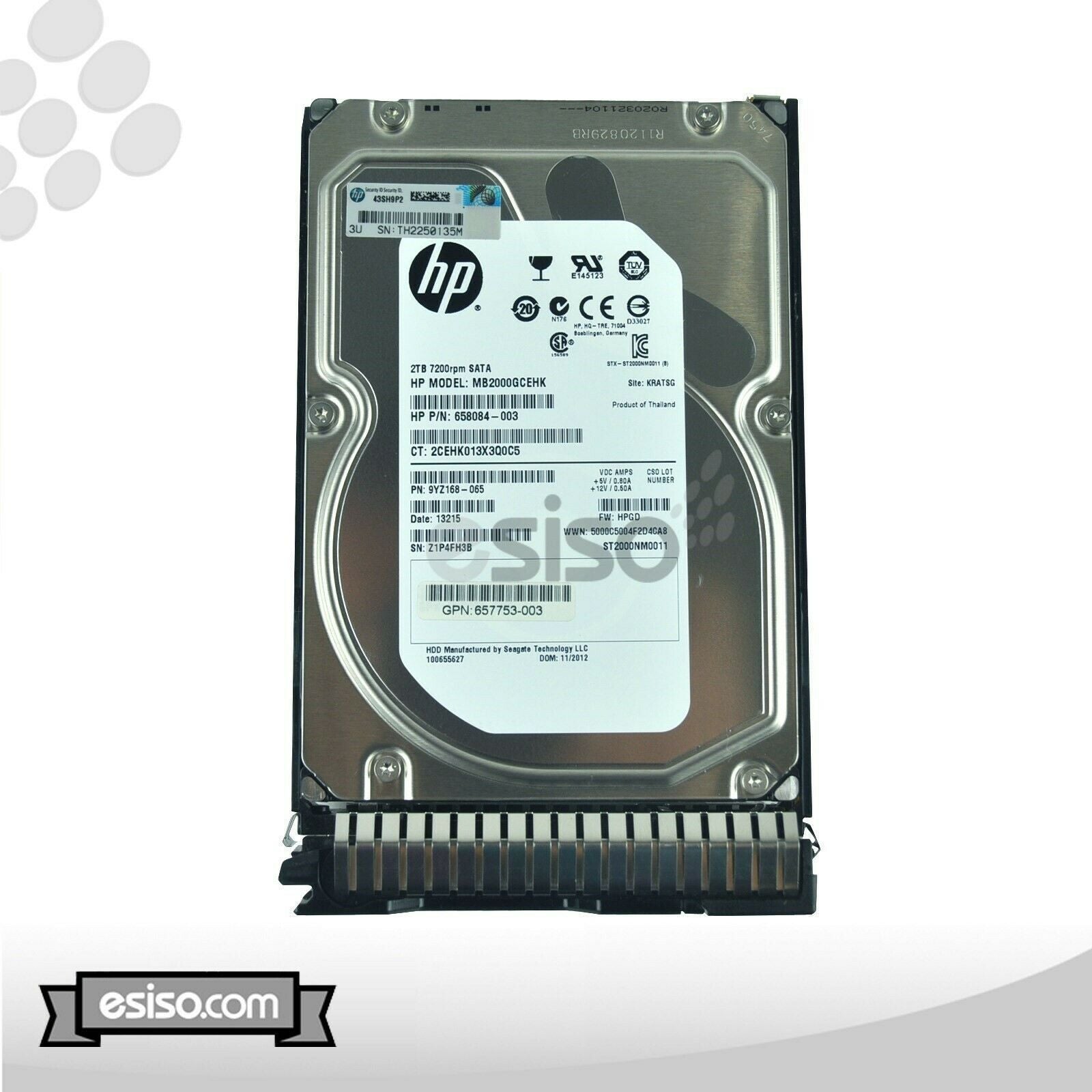MB2000GCWDA HP 2TB 6G SATA 7.2K rpm LFF (3.5-inch) SC Midline Hard Drive 886111720576 - AloinfoUSA