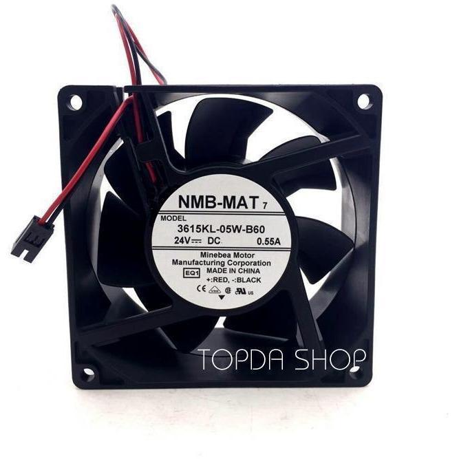 NMB 3615KL-05W-B60 Inverter cooling fan DC24V 0.55A 92*92*38MM 2pin 819599206195-FoxTI