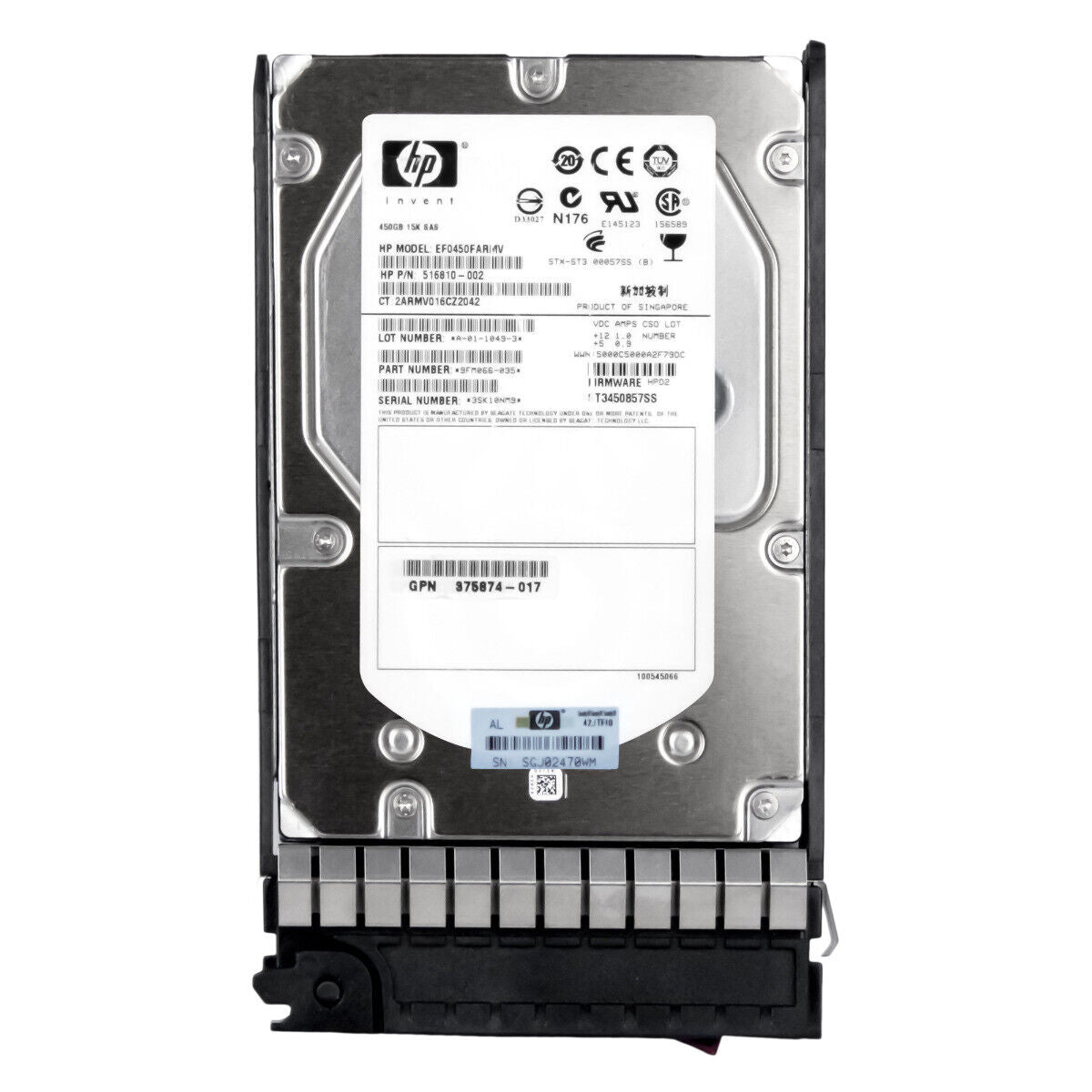 HP 450 GB 15K RPM 3.5" 516816-B21 516810-002 516832-003 SAS HDD Hard Drive 884420695660 - AloTechInfoUSA