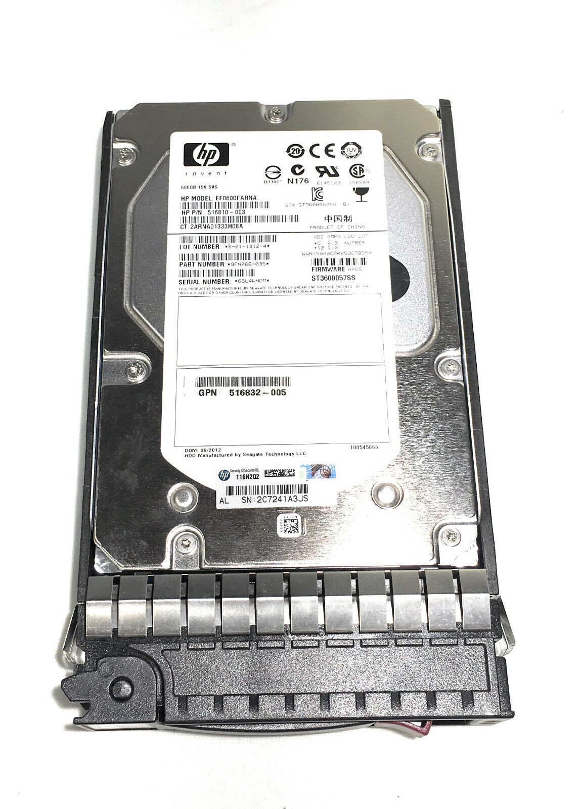 HP EF0600FARNA 516810-003 600GB 15K 3.5" 6G DUAL PORT HARD DRIVE - AloTechInfoUSA