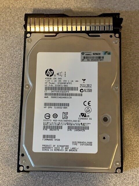 HP HGS-HUS156045VLS60(B) P/N 0B24474 SAS 3.5 '' 450GB Hard Drive disco - AloTechInfoUSA