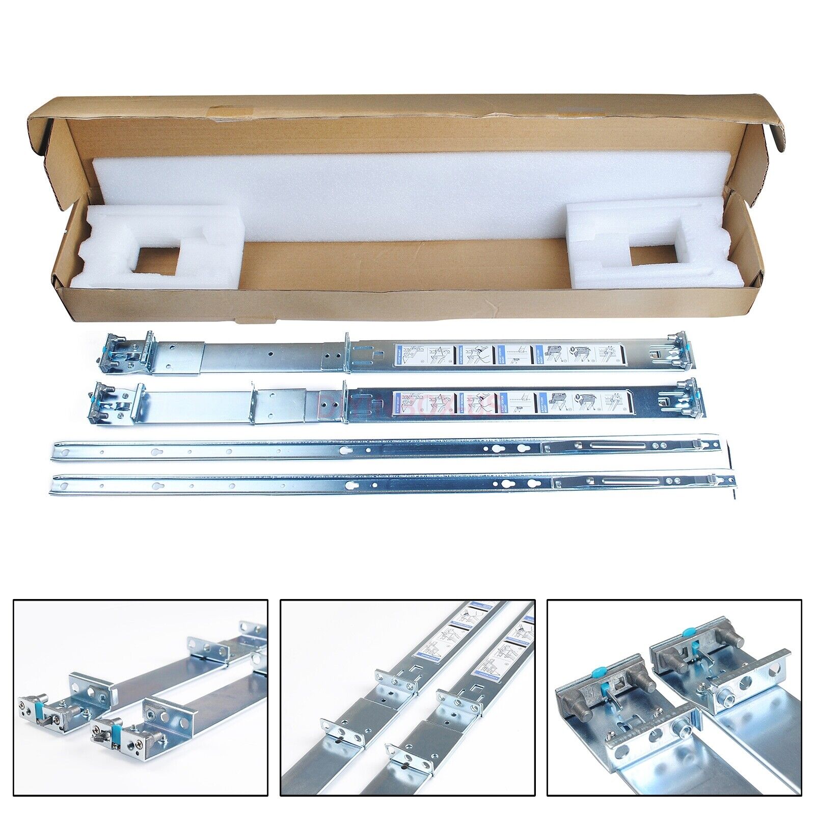 Rieles Dell 53D7M 053D7M PowerEdge 1U Server Rack Rail Kit R230 R420 R620 R630 R640 - AloTechInfoUSA