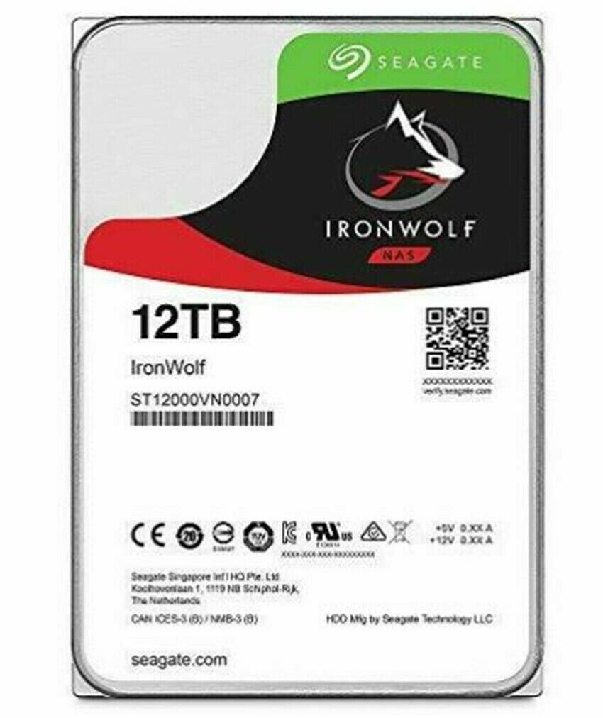 Disco rígido Seagate IronWolf NAS 12 TB HDD 7200 RPM SATA ST12000VN0007