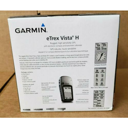 Garmin eTrex Vista H Handheld GPS Rugged High-Sensitivity GPS Camping Hiking - MFerraz Tecnologia