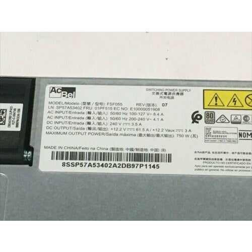 ACBEL 01PF515 FSF055 SWITCHING POWER SUPPLY for ThinkSystem SR630 SR530 SR860 Fonte - MFerraz Tecnologia