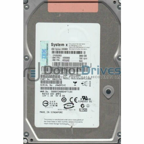 HUS153030VLS300, PN 0B22156, IBM 300GB SAS 3.5 Hard Drive disco - MFerraz Tecnologia