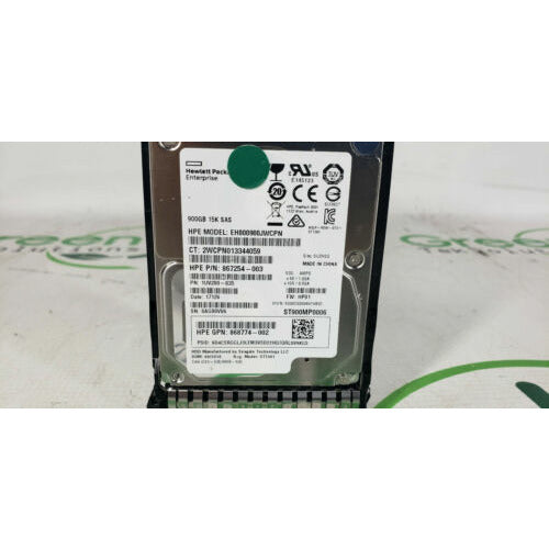 HPE 868774-002 867254-003 900GB 2.5" SFF Hot Swap 15K SAS 12Gbps HDD w/ HP Tray - AloinfoUSA