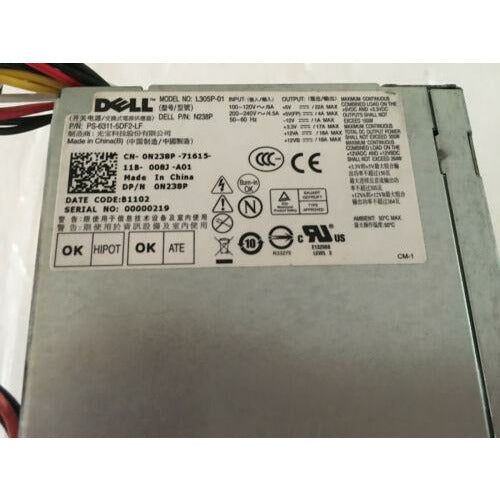 Fonte 0N238P N238P Dell PowerEdge T110 305W Power Supply PSU L305P-01 PS-6311-5DF2-LF - MFerraz Tecnologia