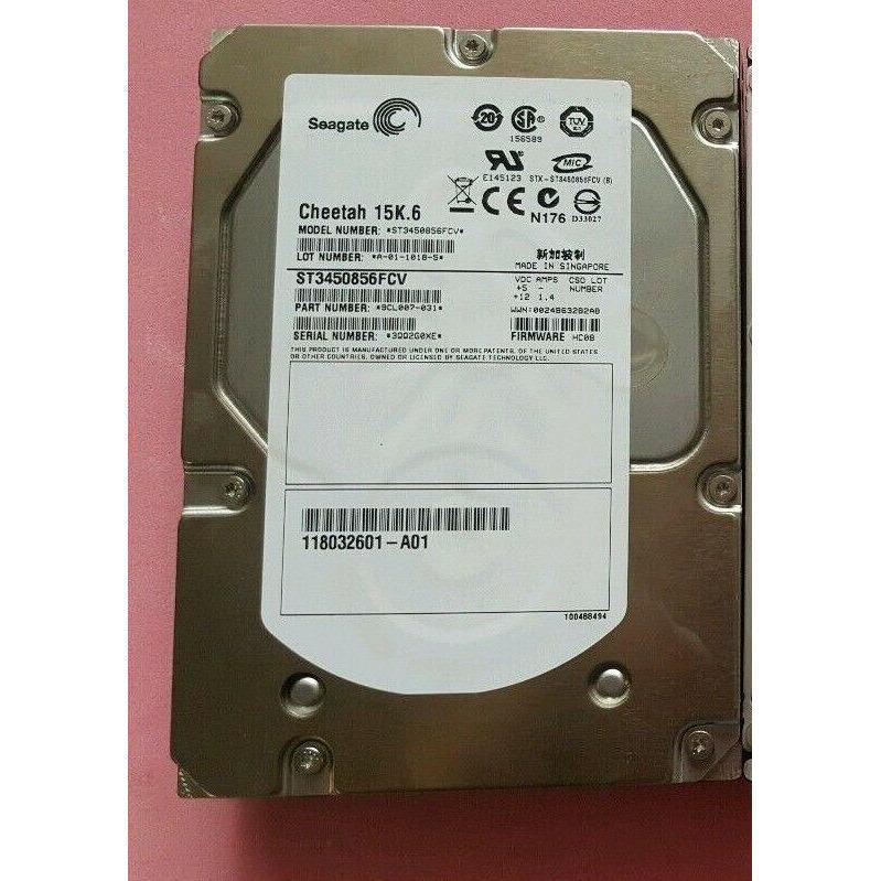 Seagate 450GB 15K 3.5" FC Hard Drive 118032601-A01 ST3450856FCV 505005361281-FoxTI