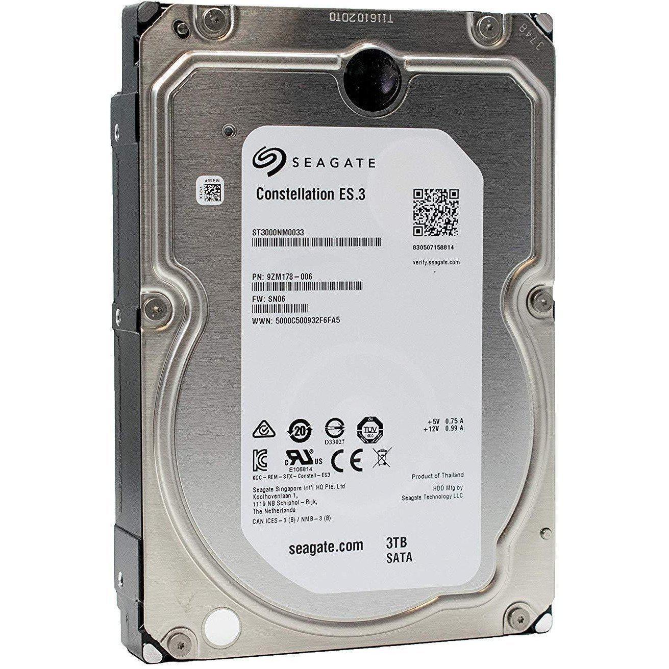 Seagate Constellation ES.3 | ST3000NM0033 | 3TB 7.2K RPM 128 MB Cache 3.5" SATA 6Gb/s | Enterprise Internal Hard Disk Drive HDD-FoxTI