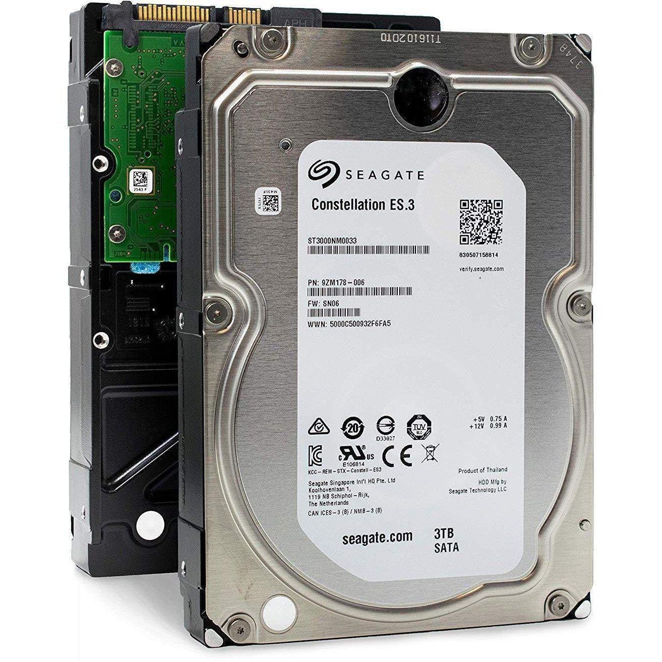 Seagate Constellation ES.3 | ST3000NM0033 | 3TB 7.2K RPM 128 MB Cache 3.5" SATA 6Gb/s | Enterprise Internal Hard Disk Drive HDD-FoxTI