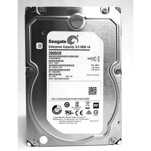 Seagate Enterprise Capacity 2TB ST2000NM0034 3.5" HDD v4 Drive SAS 12Gbs 128MB 763649049419-FoxTI