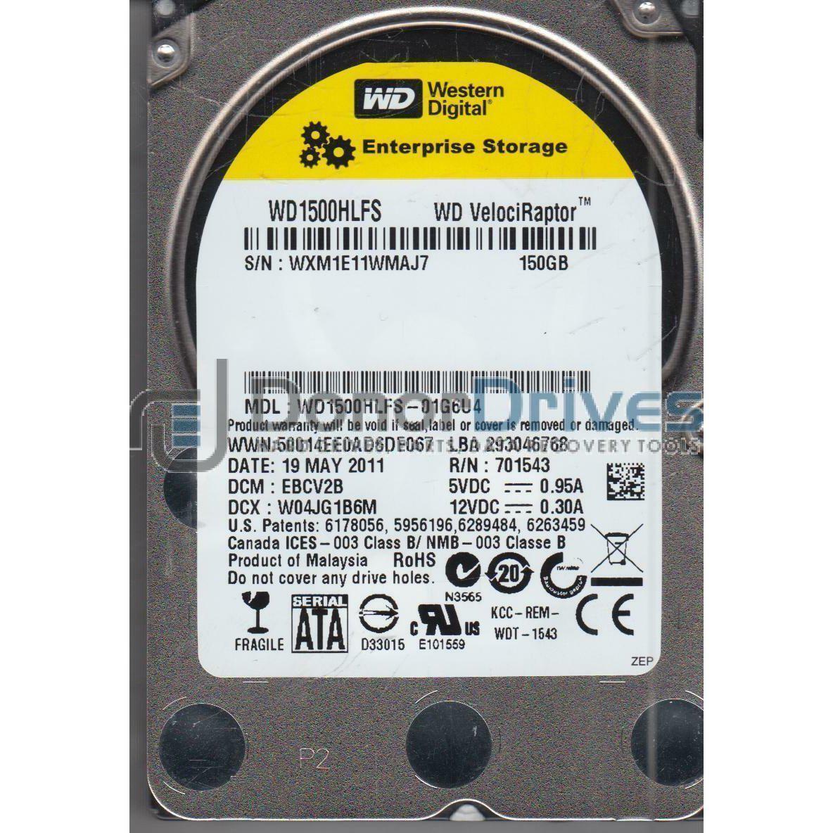 WD1500HLFS-01G6U4, DCM EBCV2B, Western Digital 150GB SATA 2.5 Hard Drive-FoxTI